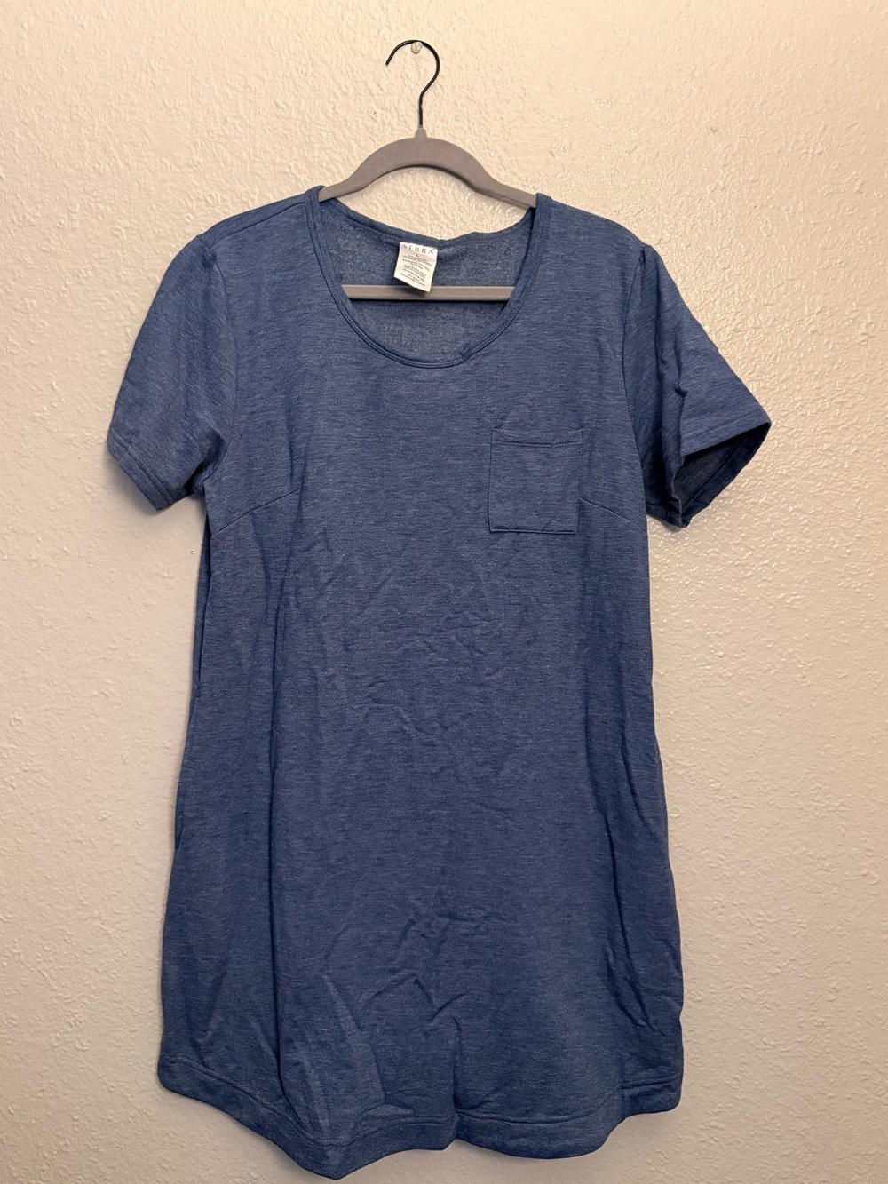 Casual Blue Pocket Tee - Women